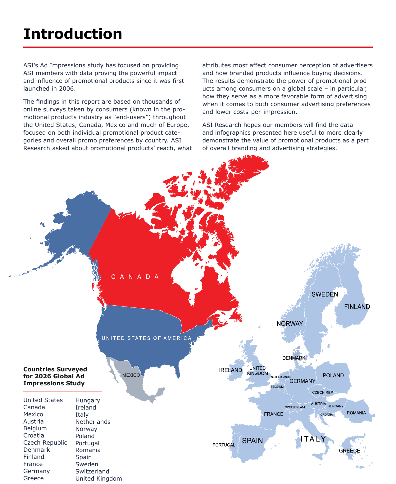 Study introduction and countries surveyed